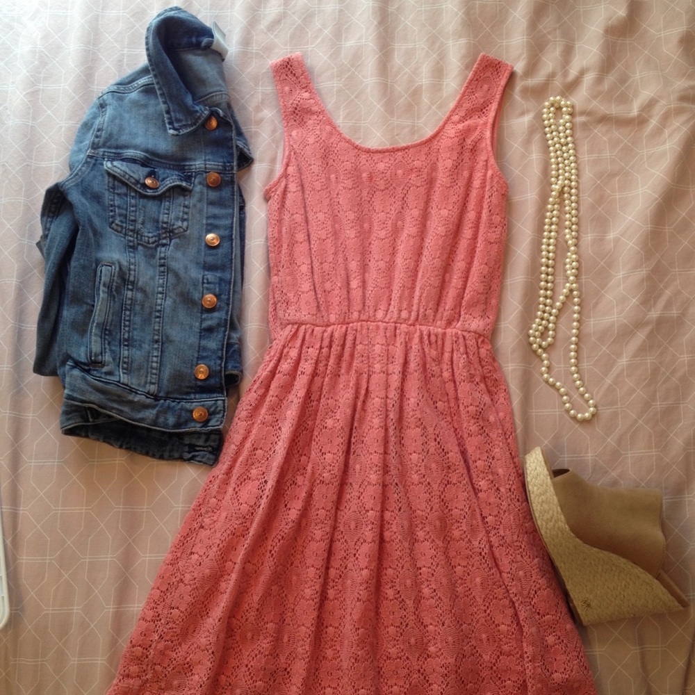 Pink lace dress